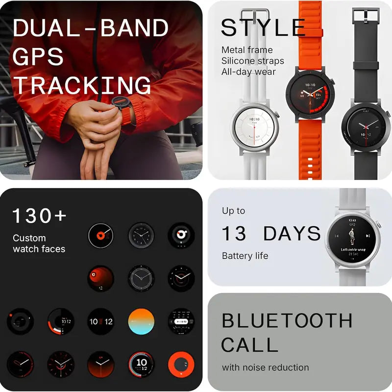 Smart Watch for Men Women, Bluetooth Call, Energy Score, Heart Rate & Sleep Monitor, GPS, 130+ Sport Modes, IP68 Waterproof Fitness Tracker for Android iOS, Ash Grey