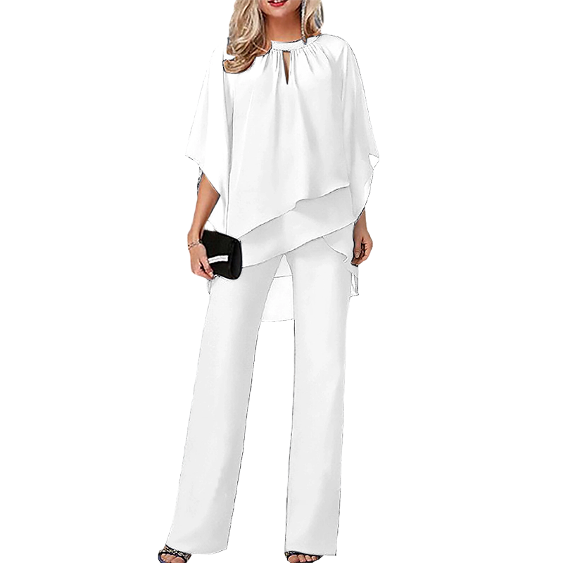 Elegant Asymmetrical Two-Piece Pant Set