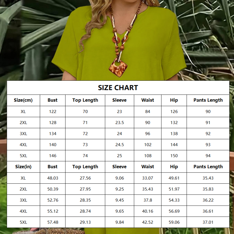 Women's Casual Short Sleeve Top & Wide Leg Pants Set