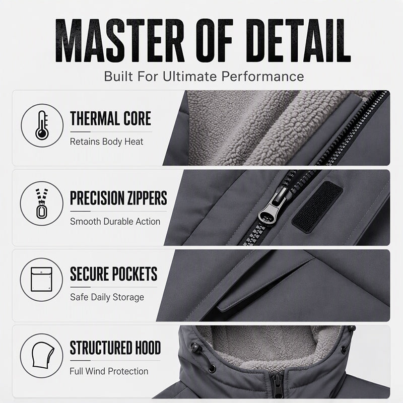 Men's Winter Thermal Windproof Hooded Jacket