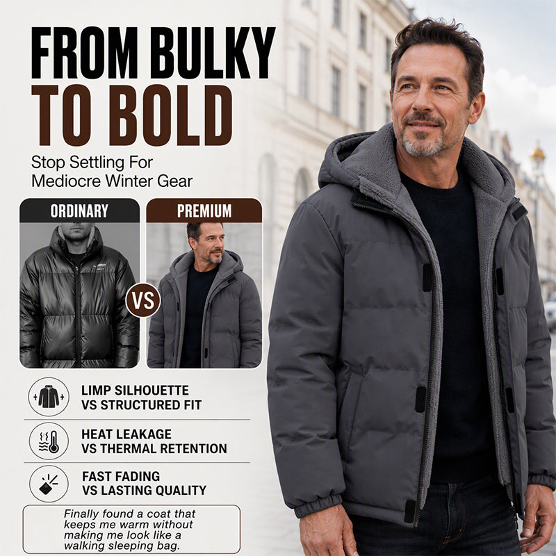 Men's Winter Thermal Windproof Hooded Jacket