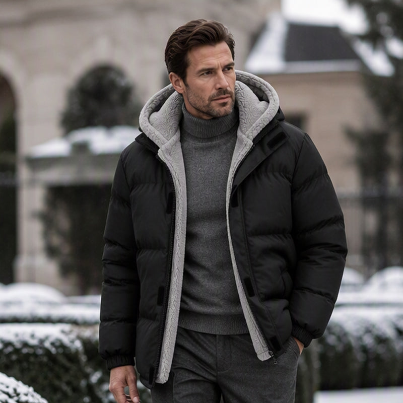 Men's Winter Thermal Windproof Hooded Jacket